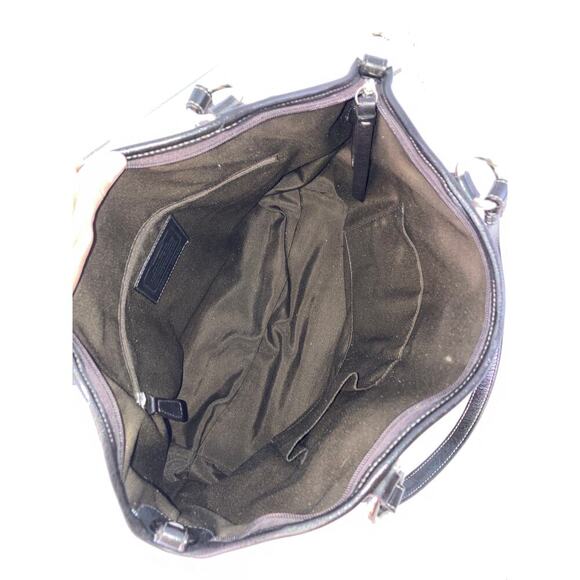 COACH F19816 LARGE TAN, BROWN PVC SIGNATURE PRINT HANDBAG - Picture 13 of 16